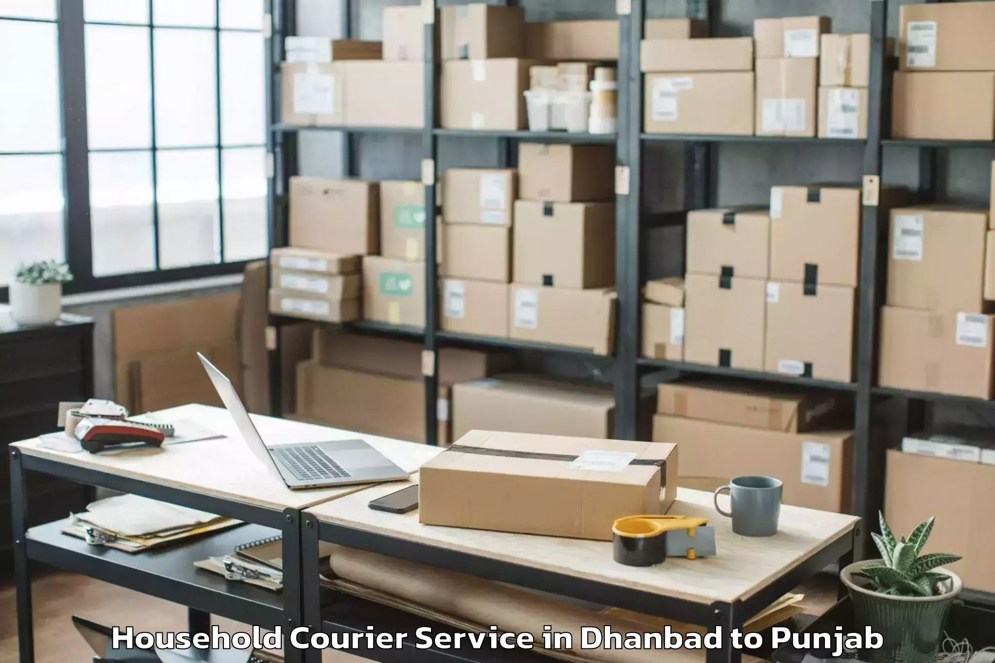 Easy Dhanbad to Barnala Household Courier Booking